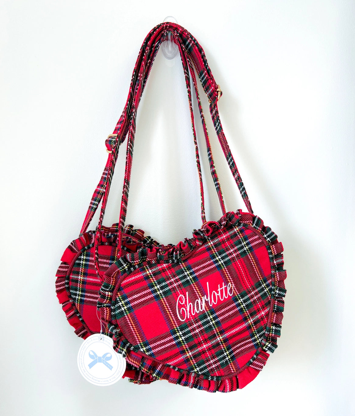 Red Plaid Heart Purse  - Doodlebug's Children's Boutique