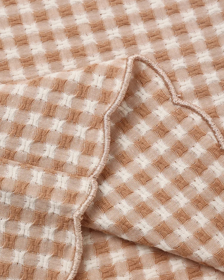 Wide Leg Pants in Fawn Gingham