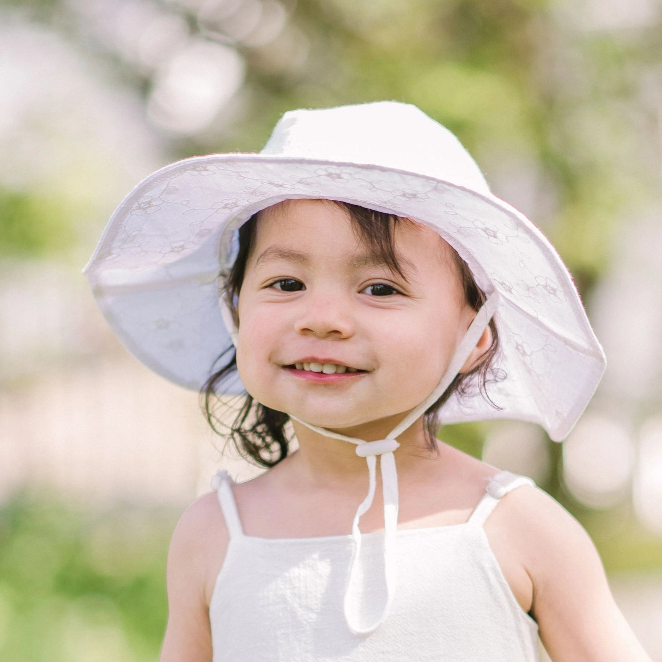 White Embroidered Sun Hat - Doodlebug's Children's Boutique