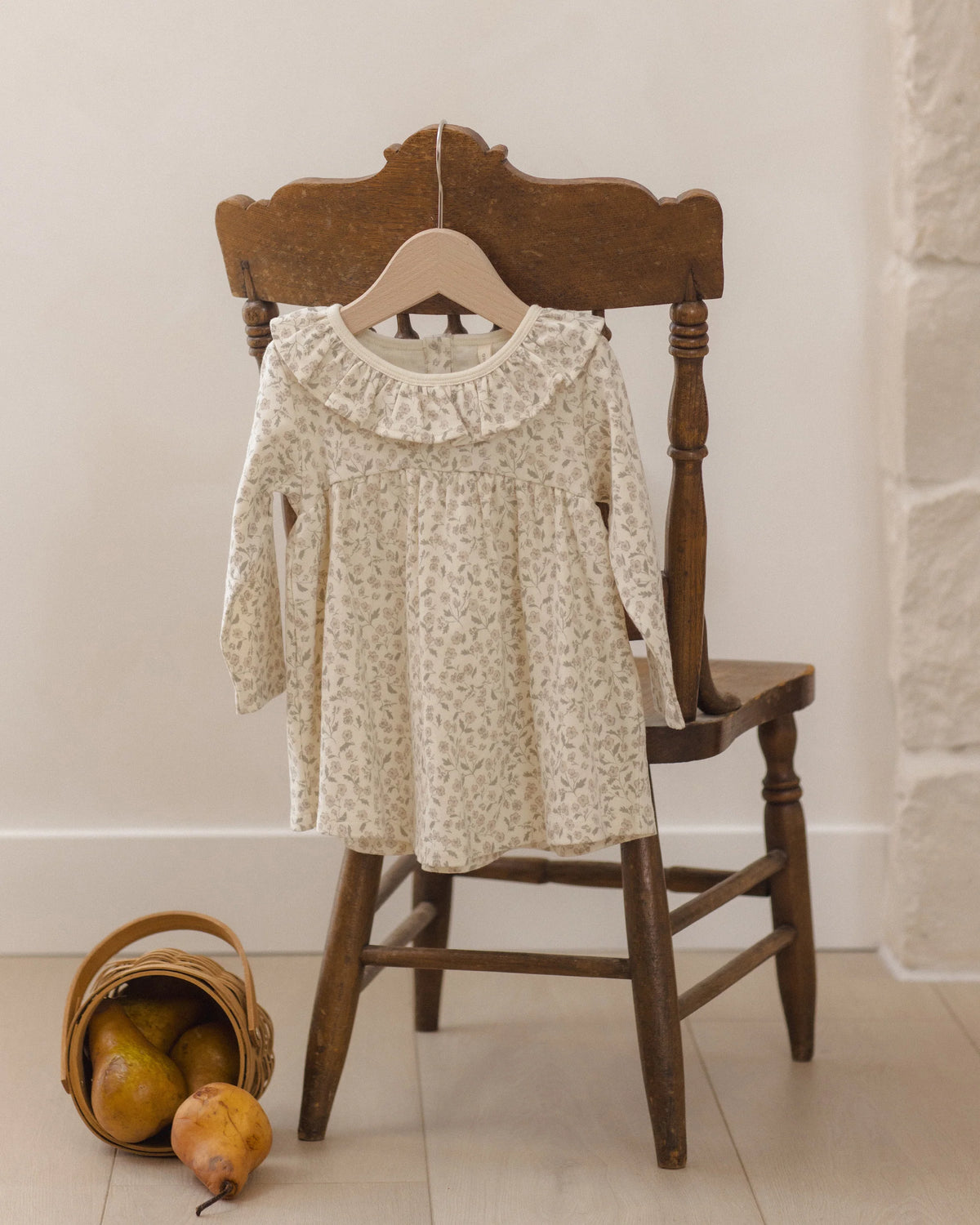 Ruffle Collar Jersey Dress in Floret - Doodlebug's Children's Boutique
