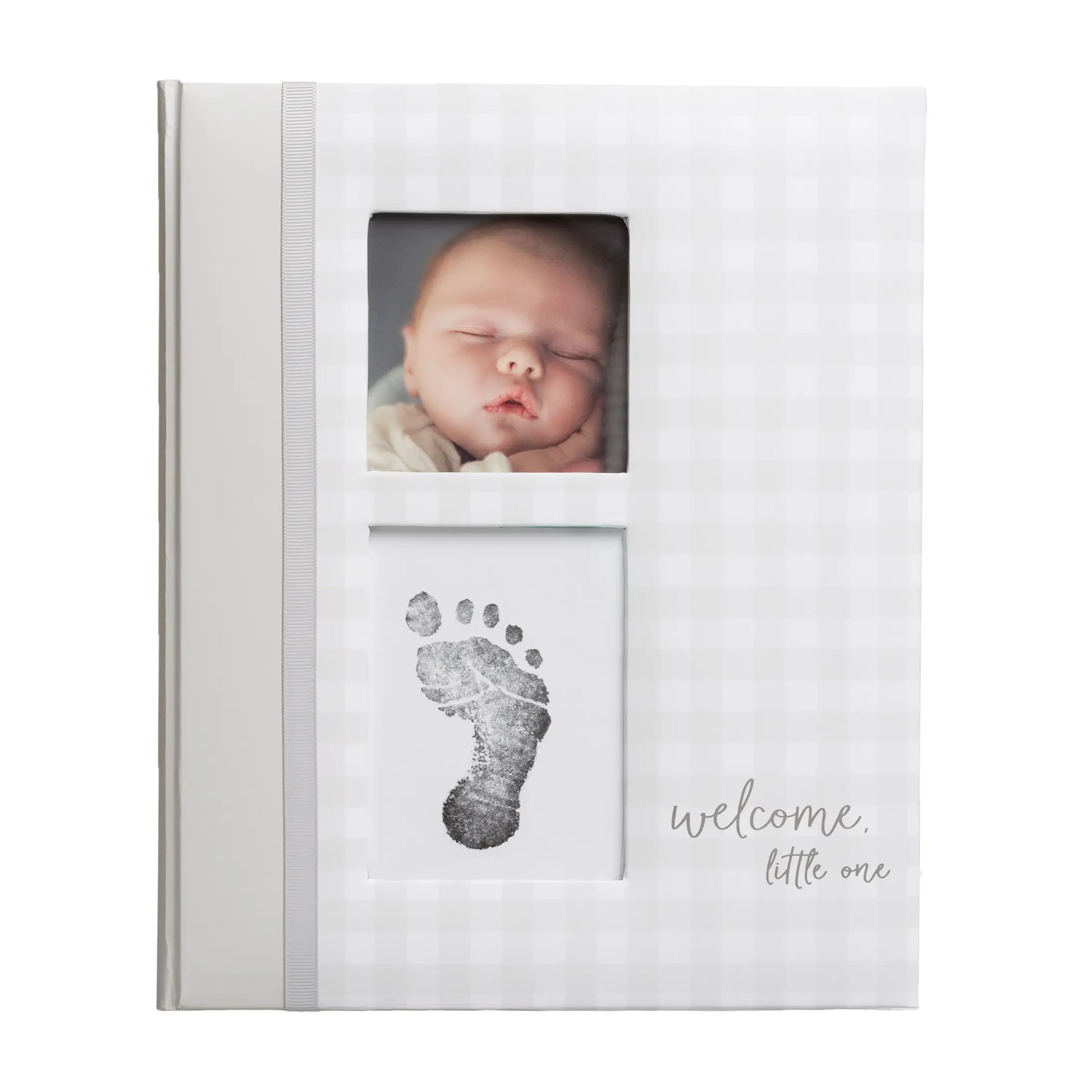 Gray Gingham Baby Book  - Doodlebug's Children's Boutique