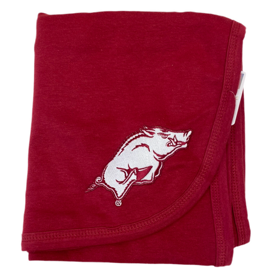Crimson Razorback Swaddle Blanket - Doodlebug's Children's Boutique
