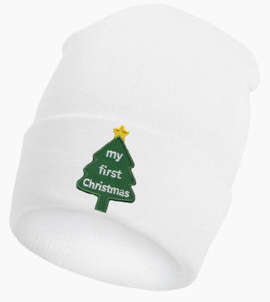 My First Christmas Newborn Hospital Hat  - Doodlebug's Children's Boutique