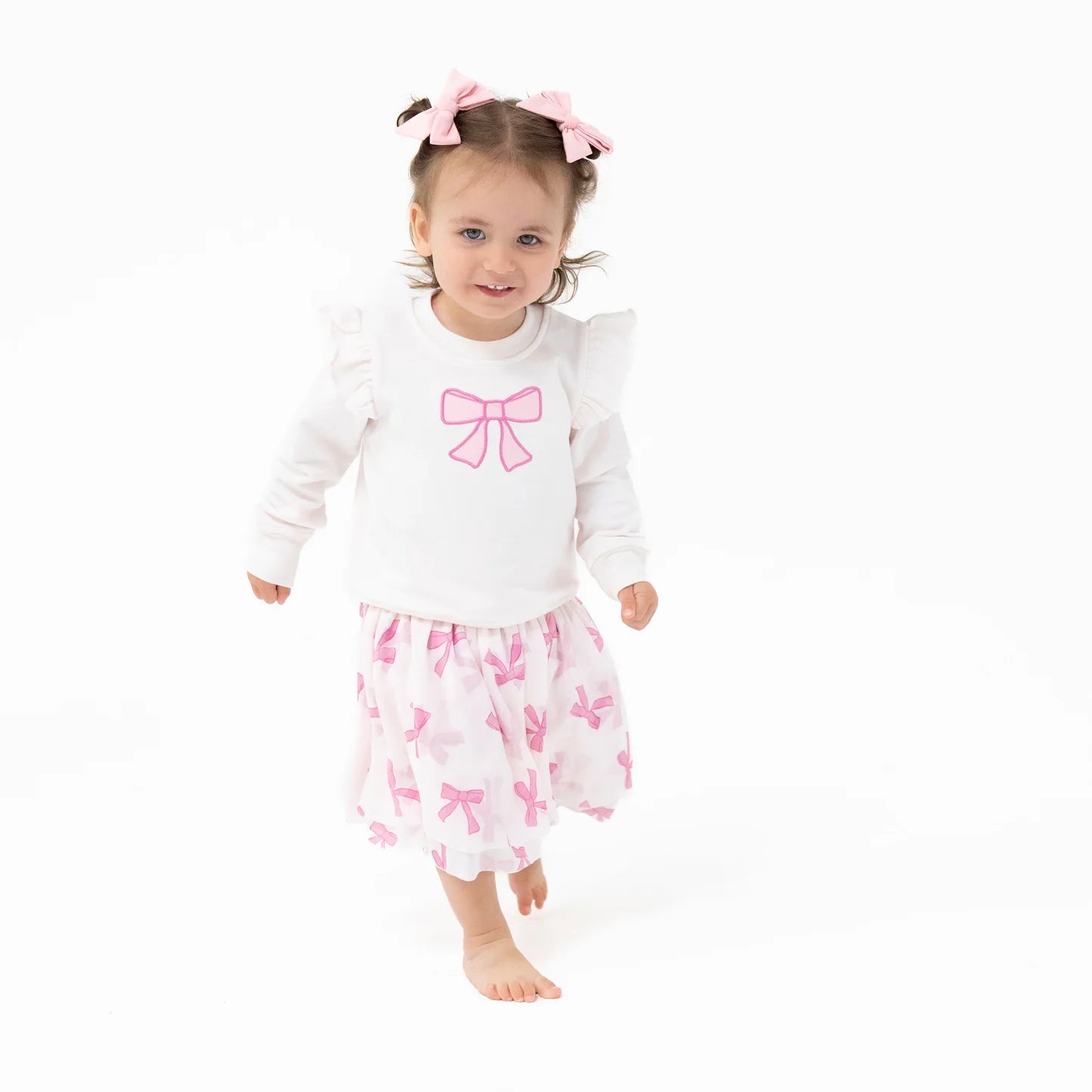 Pretty Bow Ruffle Sweatshirt - Doodlebug's Children's Boutique