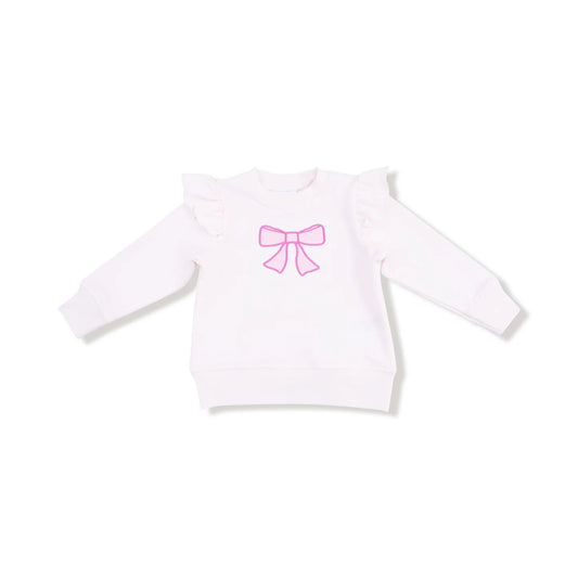 Pretty Bow Ruffle Sweatshirt - Doodlebug's Children's Boutique