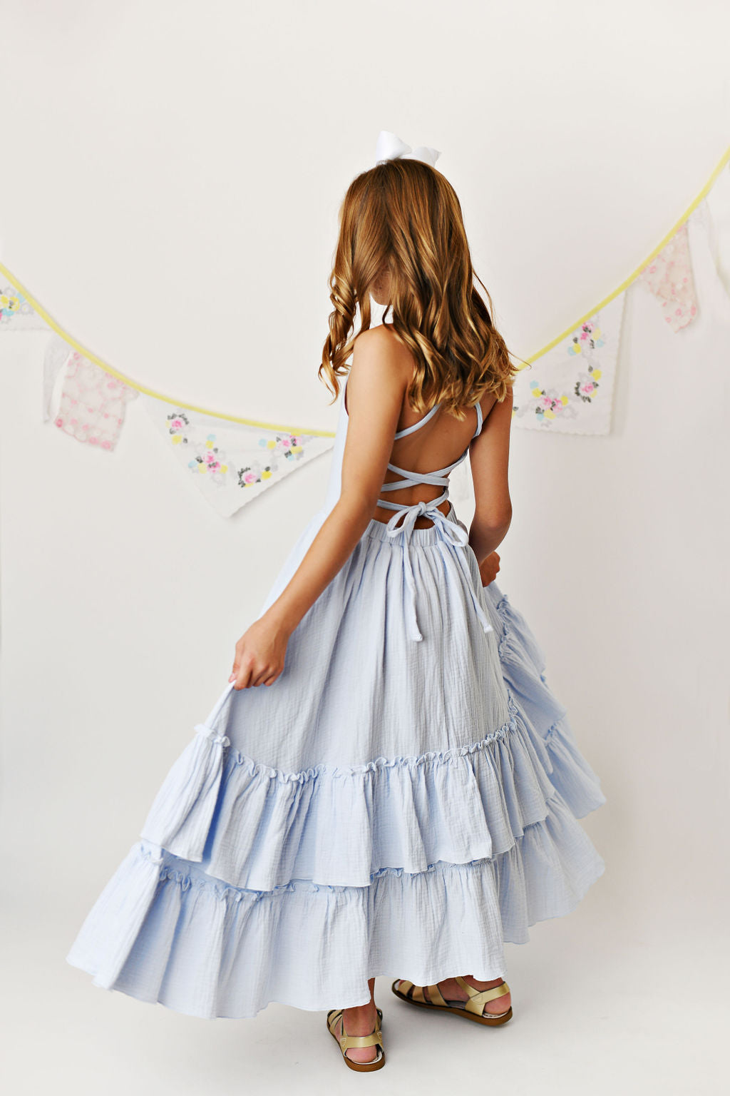 Sky Blue Maxi Twirl Dress  - Doodlebug's Children's Boutique