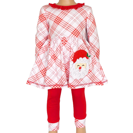 Plaid Santa Legging Set  - Doodlebug's Children's Boutique