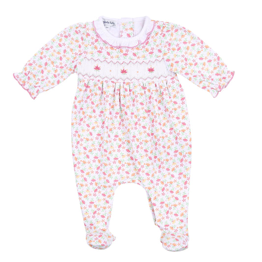 Autumn's Classics Smocked Printed Footie  - Doodlebug's Children's Boutique