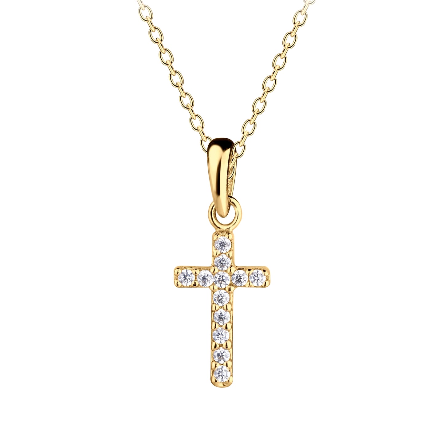 14K Gold-Plated Cross Necklace - Doodlebug's Children's Boutique