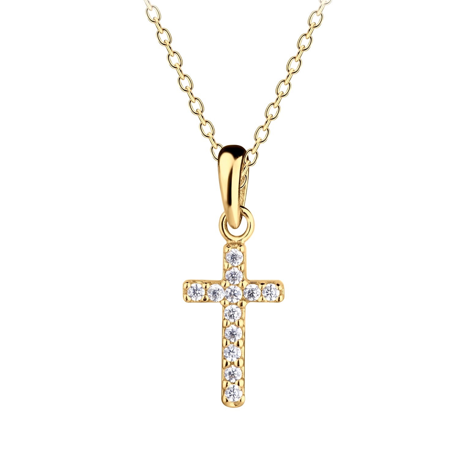 14K Gold-Plated Cross Necklace - Doodlebug's Children's Boutique