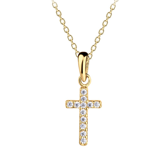 14K Gold-Plated Cross Necklace - Doodlebug's Children's Boutique