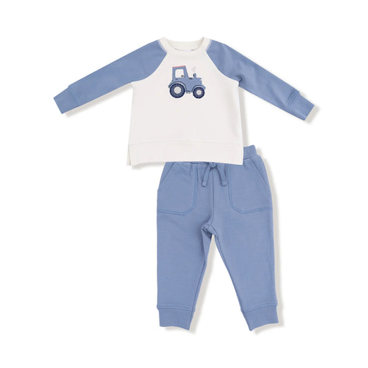 Mini Tractor Raglan Sweatshirt and Jogger Set - Doodlebug's Children's Boutique