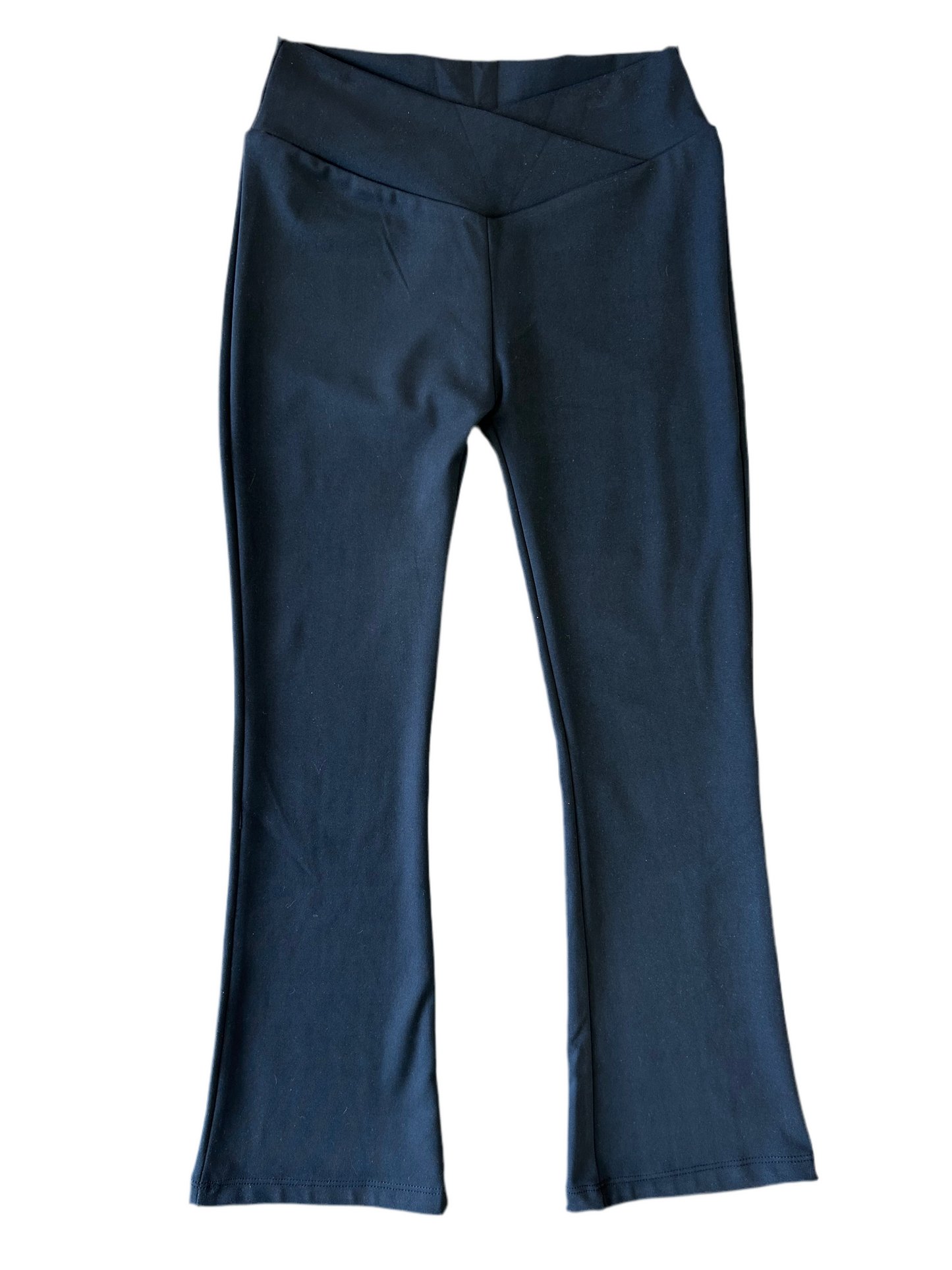 Youth Envelope Waist Flared Legging in Black - Doodlebug's Children's Boutique