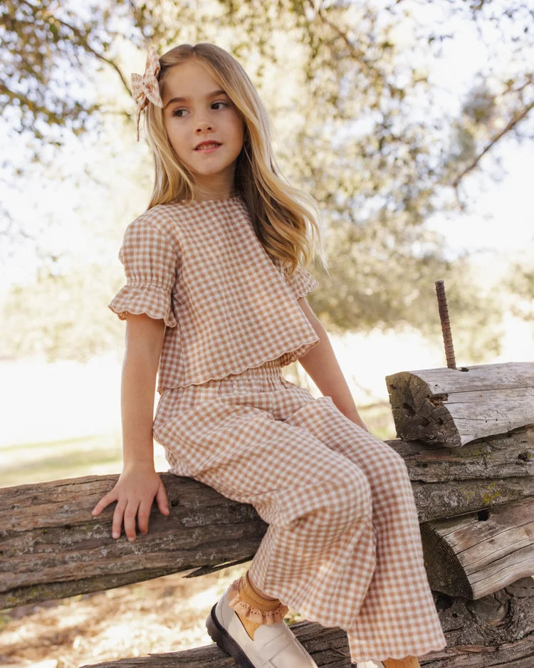 Francie Blouse in Fawn Gingham