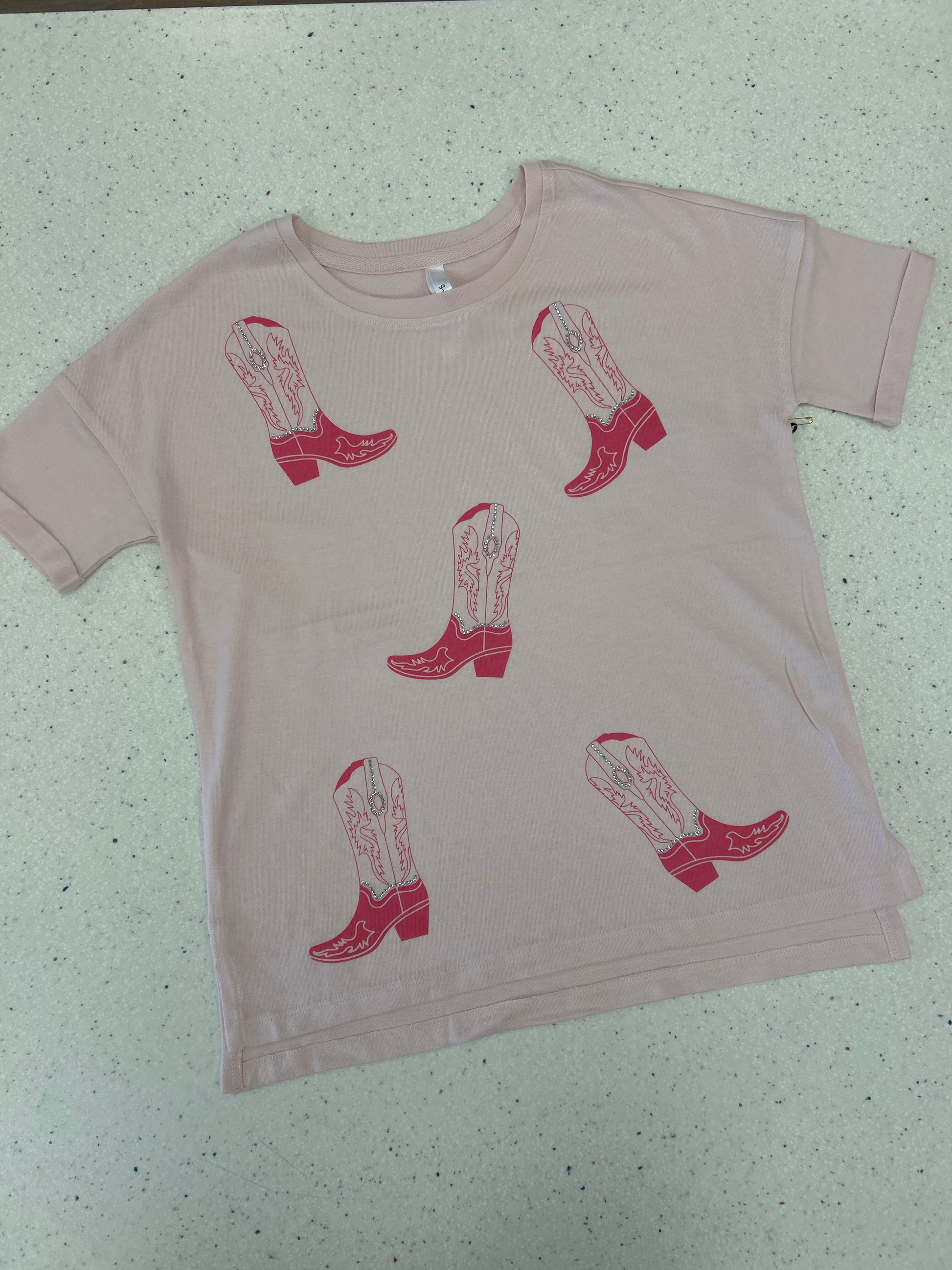 Rhinestone Cowgirl Boot Tee  - Doodlebug's Children's Boutique