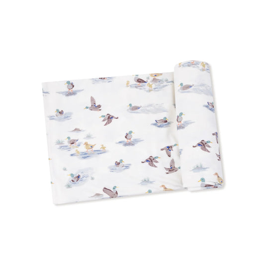 Migrating Mallards Swaddle Blanket - Doodlebug's Children's Boutique