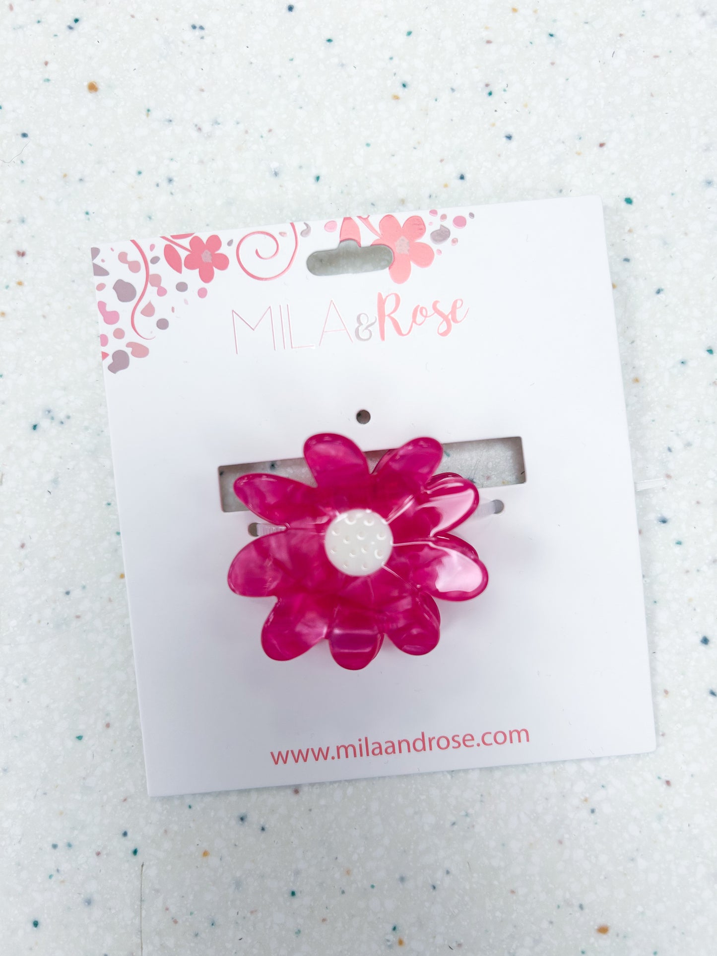 Hot Pink Daisy Claw Clip - Doodlebug's Children's Boutique