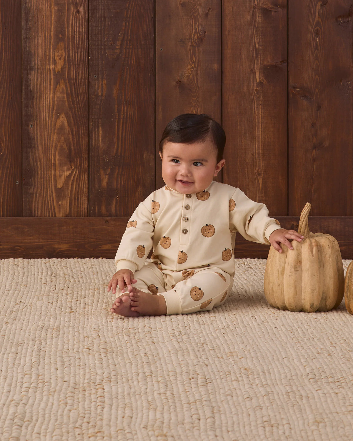 Relaxed Fleece Jumpsuit in Pumpkins - Doodlebug's Children's Boutique