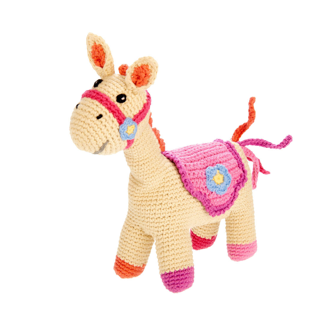 Plush Pink Horse Rattle  - Doodlebug's Children's Boutique