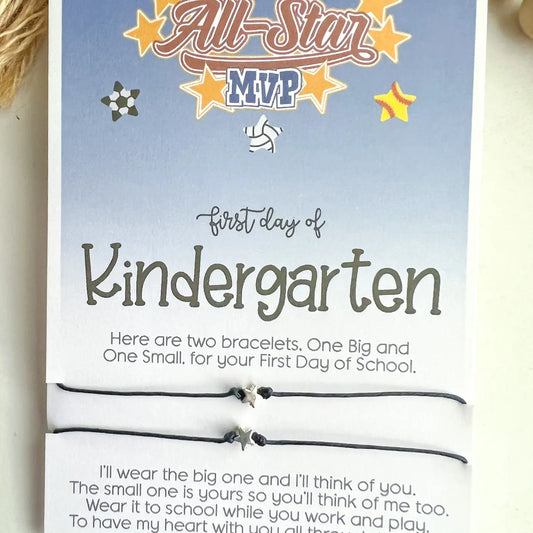 Kindergarten All Star Back To School Wish Bracelet for Mommy and Me  - Doodlebug's Children's Boutique