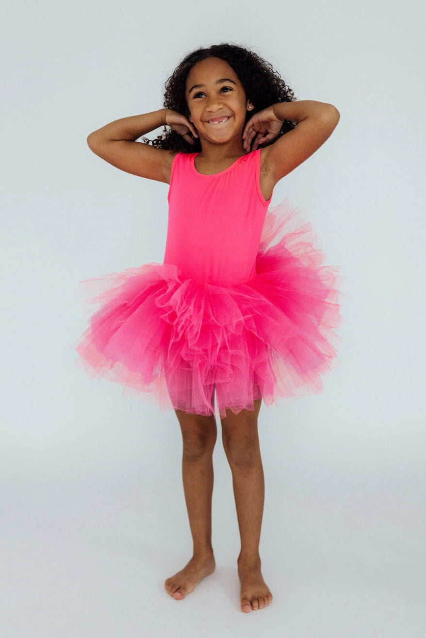 Neon Pink Tutu Leotard - Doodlebug's Children's Boutique