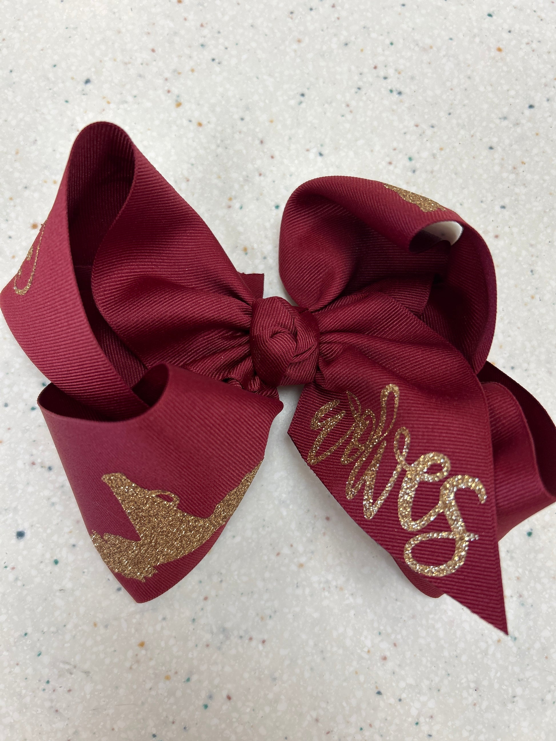 Maroon Lake Hamilton Wolves Bow Megaphone - Doodlebug's Children's Boutique