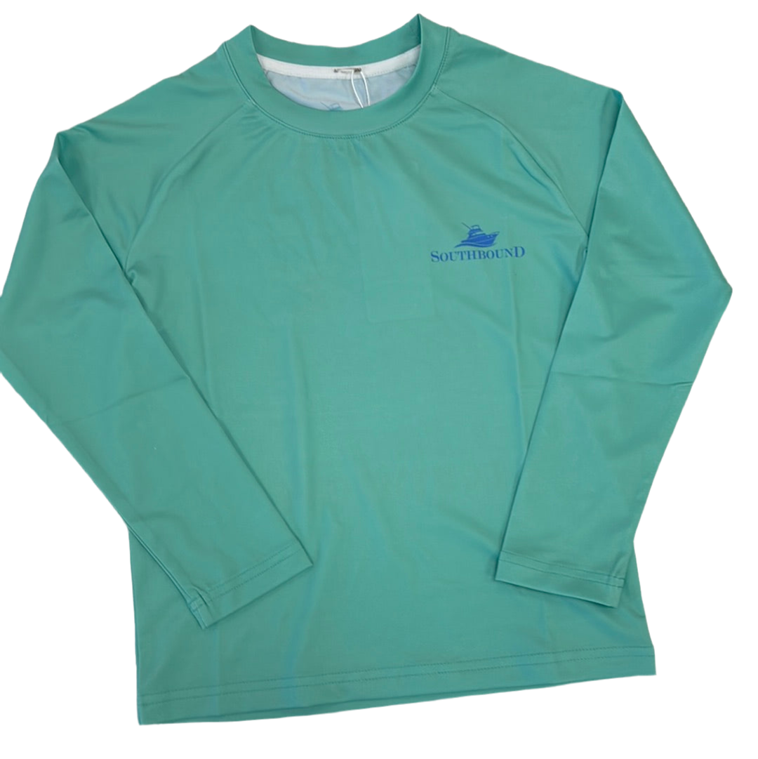 Long Sleeve Performance Tee in Palms  - Doodlebug's Children's Boutique