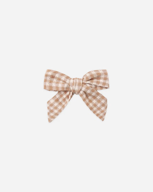 Bow in Fawn Gingham - Doodlebug's Children's Boutique