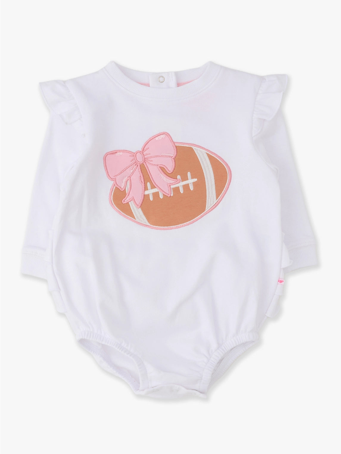 Football Bow Applique Ruffle Romper