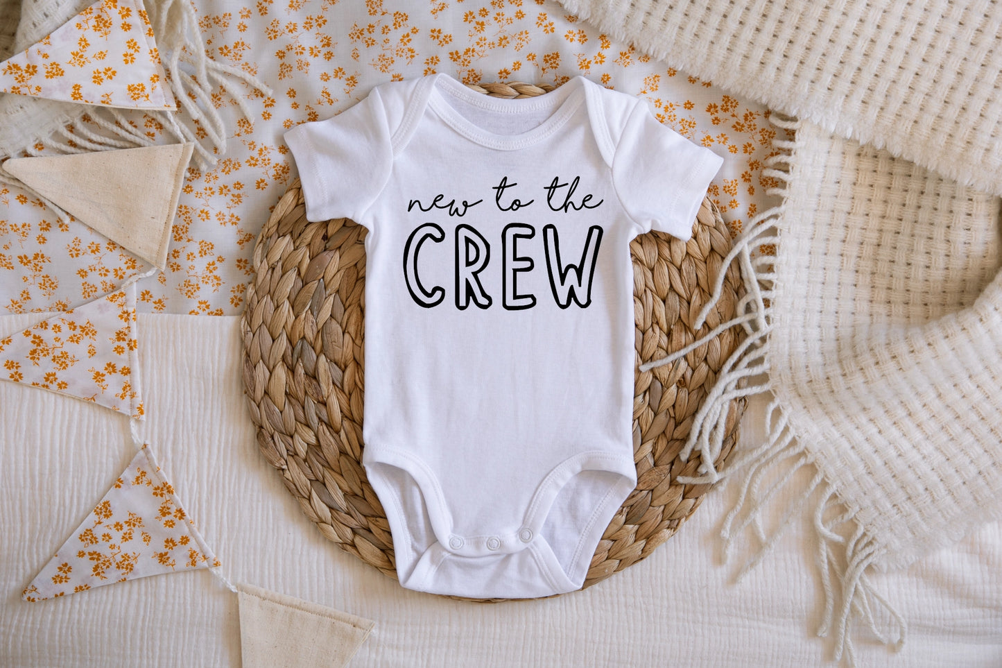 New to the Crew Pregnancy Announcement Onesie - Doodlebug's Children's Boutique