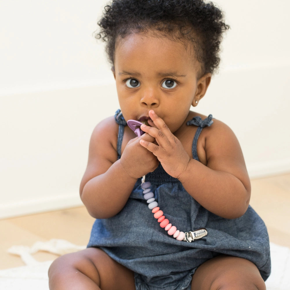 Pink Multi Pacifier Clip - Doodlebug's Children's Boutique