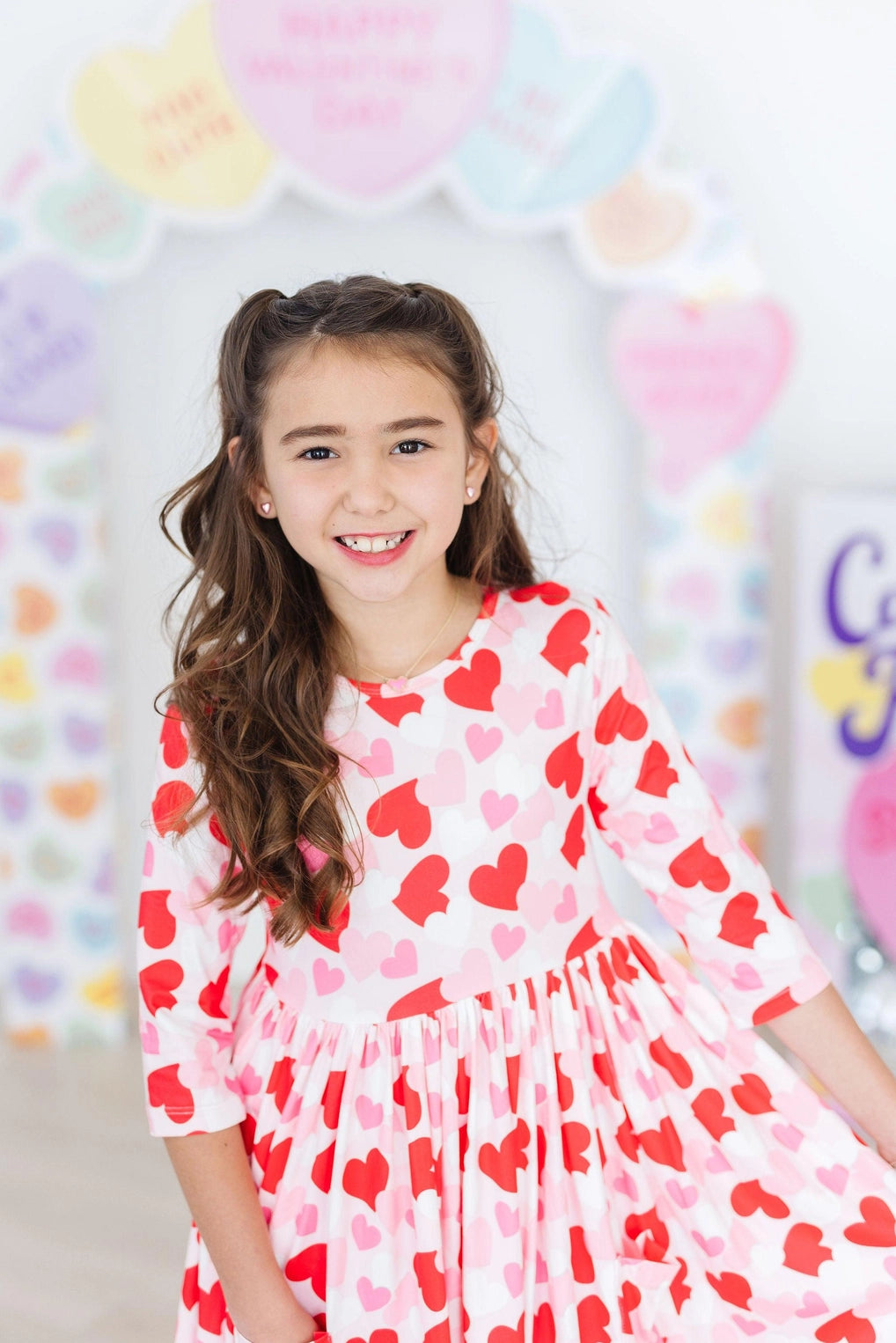 Be Mine 3/4 Sleeve Pocket Twirl Dress - Doodlebug's Children's Boutique