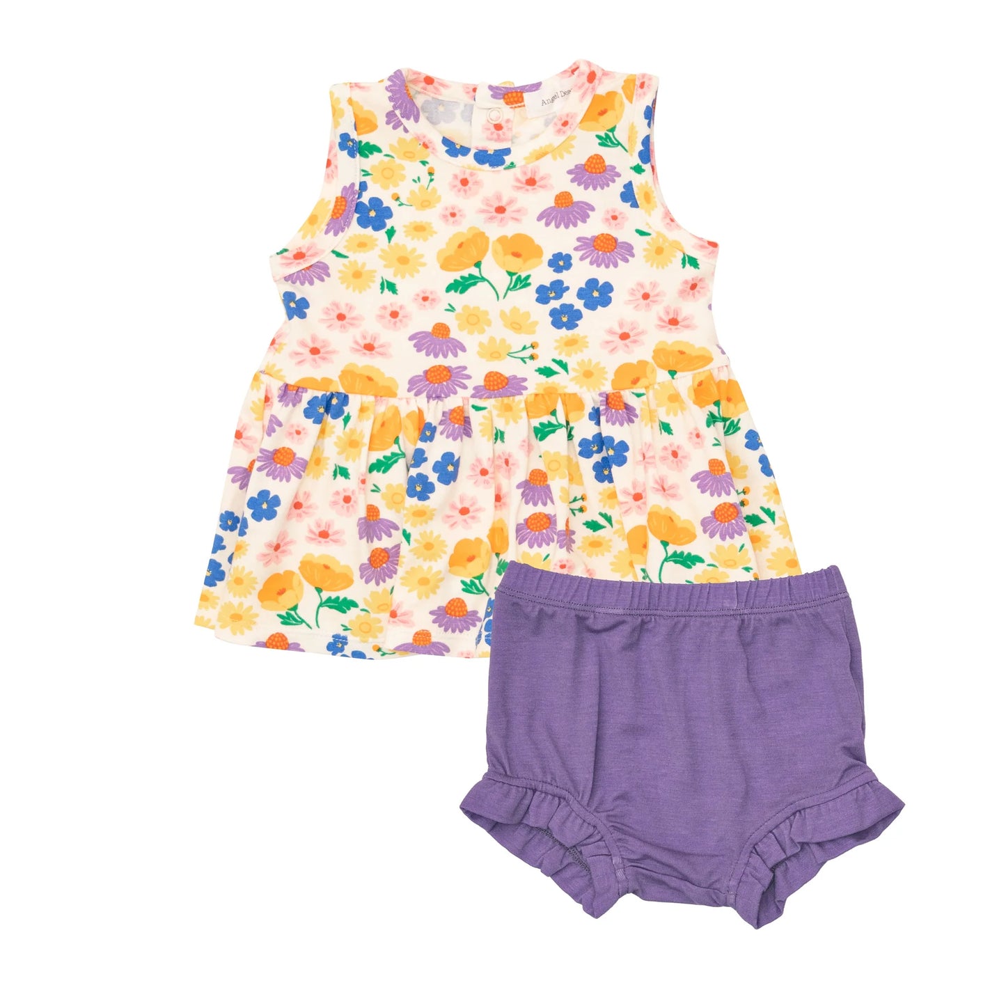 Peplum Tank and Bloomer Set in California Wildflowers  - Doodlebug's Children's Boutique