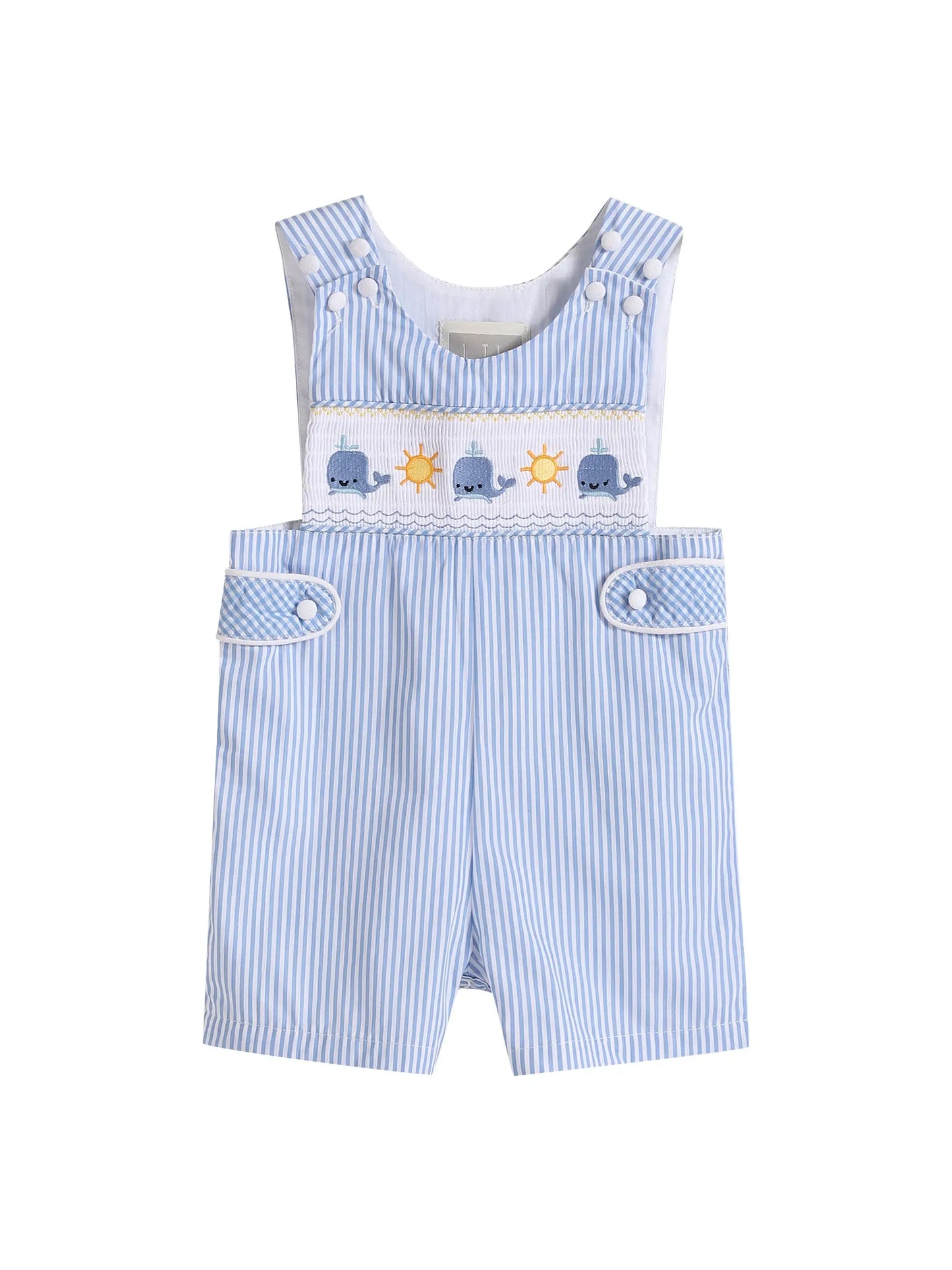 Whale Smocked Jon Jon  - Doodlebug's Children's Boutique