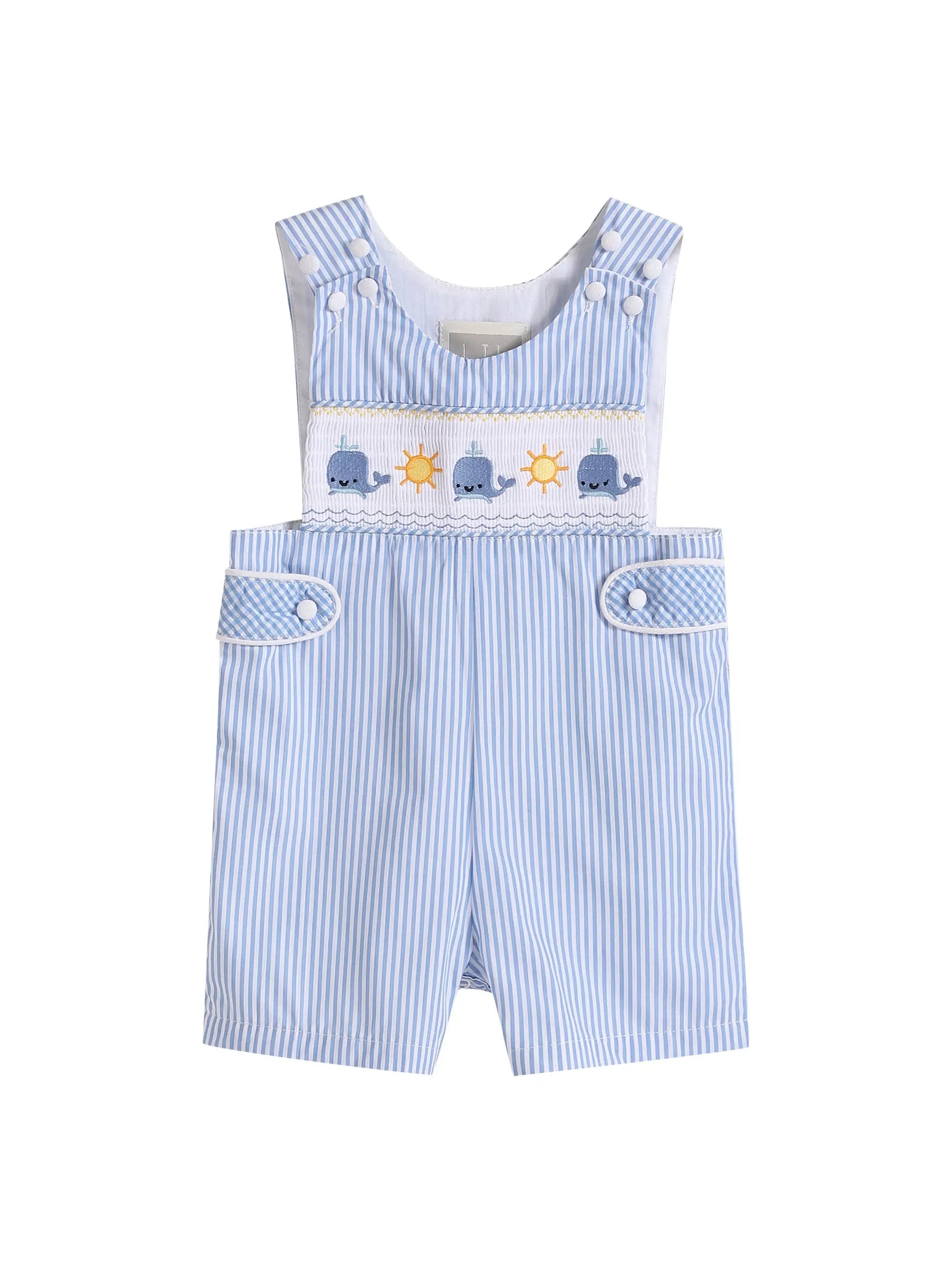 Whale Smocked Jon Jon  - Doodlebug's Children's Boutique