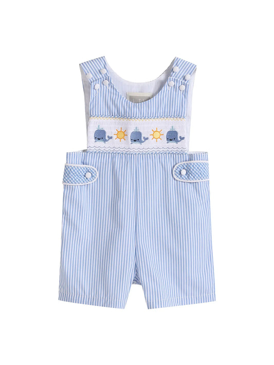 Whale Smocked Jon Jon  - Doodlebug's Children's Boutique