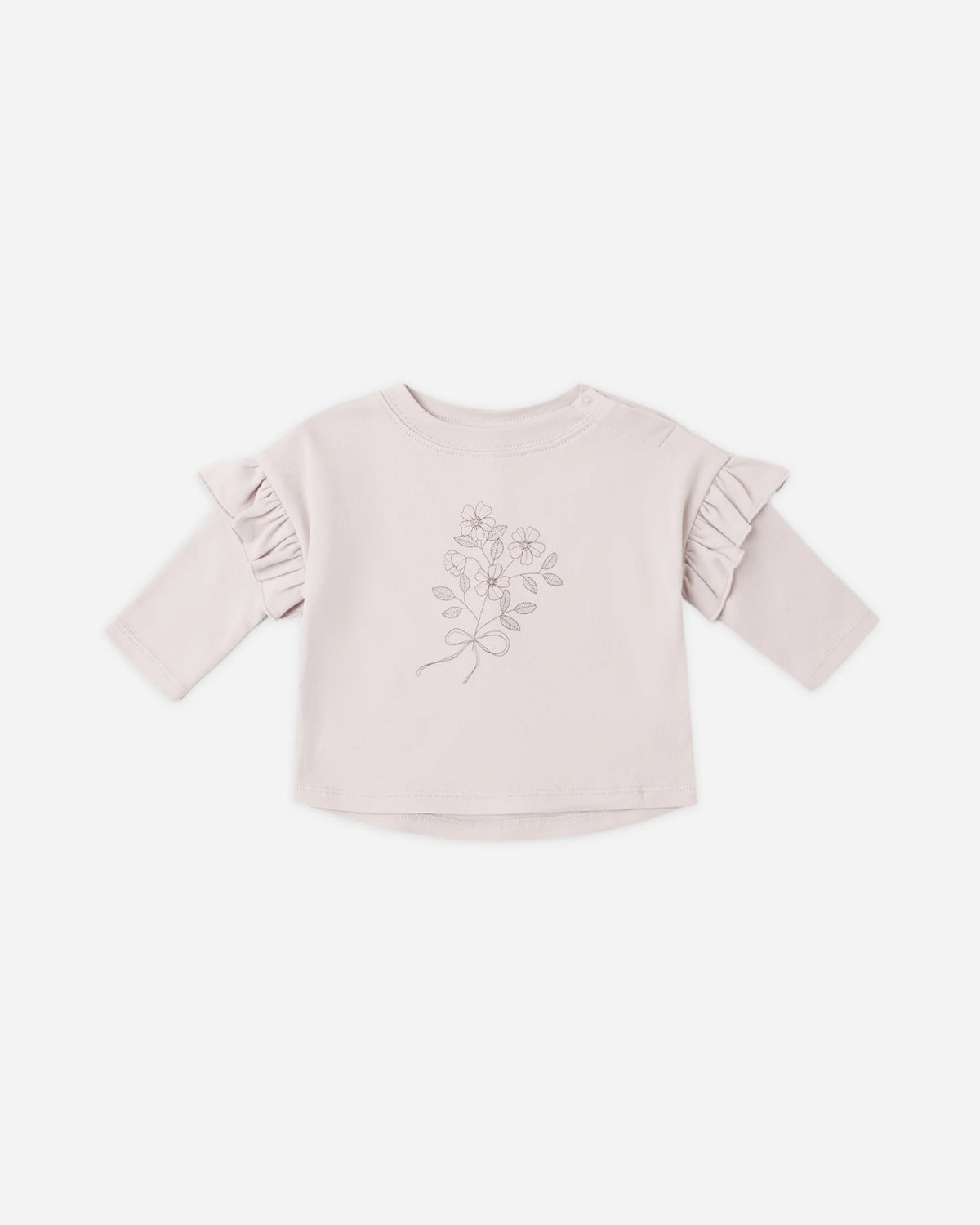 Ruffle Long Sleeve Tee in Fleur - Doodlebug's Children's Boutique