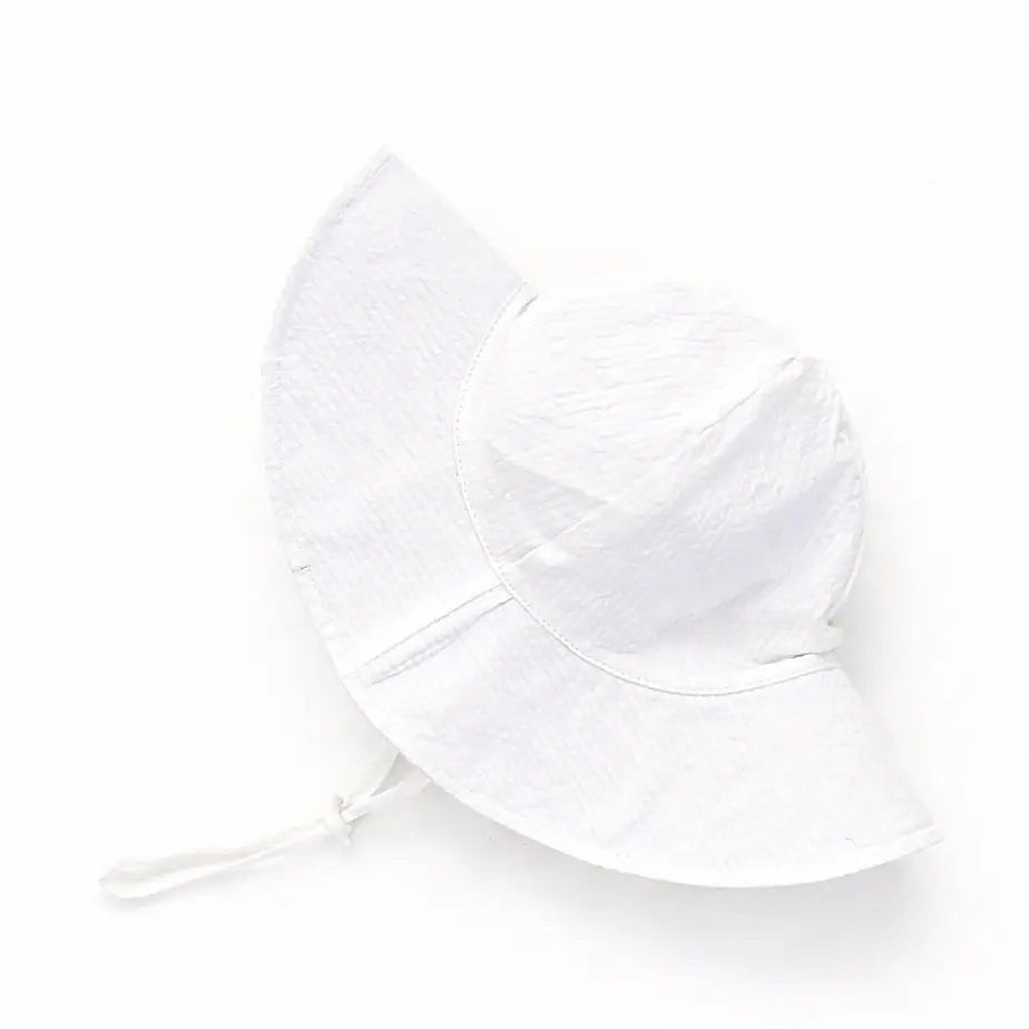 White Seersucker Sun Hat - Doodlebug's Children's Boutique