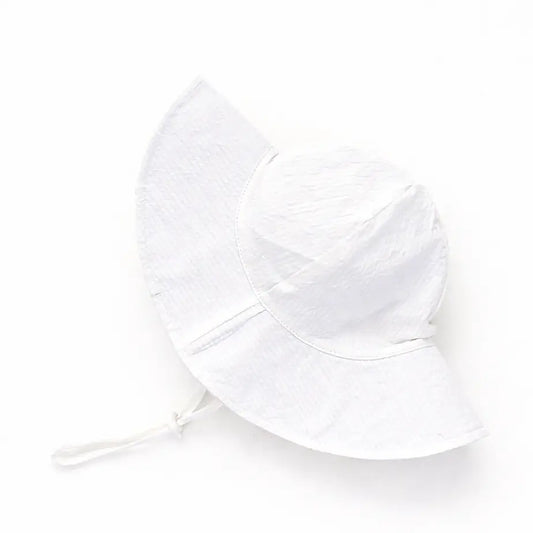 White Seersucker Sun Hat - Doodlebug's Children's Boutique