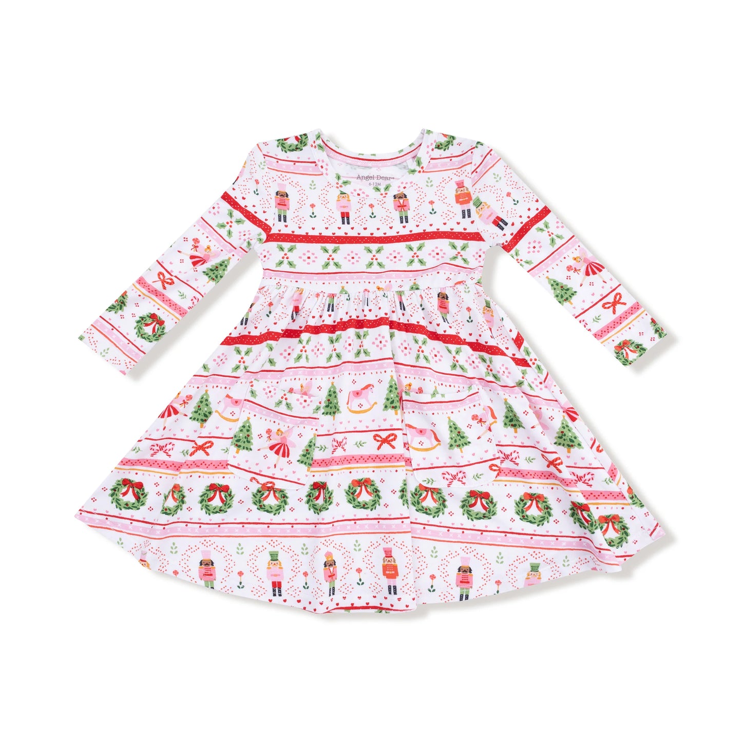 Twirly Long Sleeve Dress in Nutcracker Fair Isle - Doodlebug's Children's Boutique