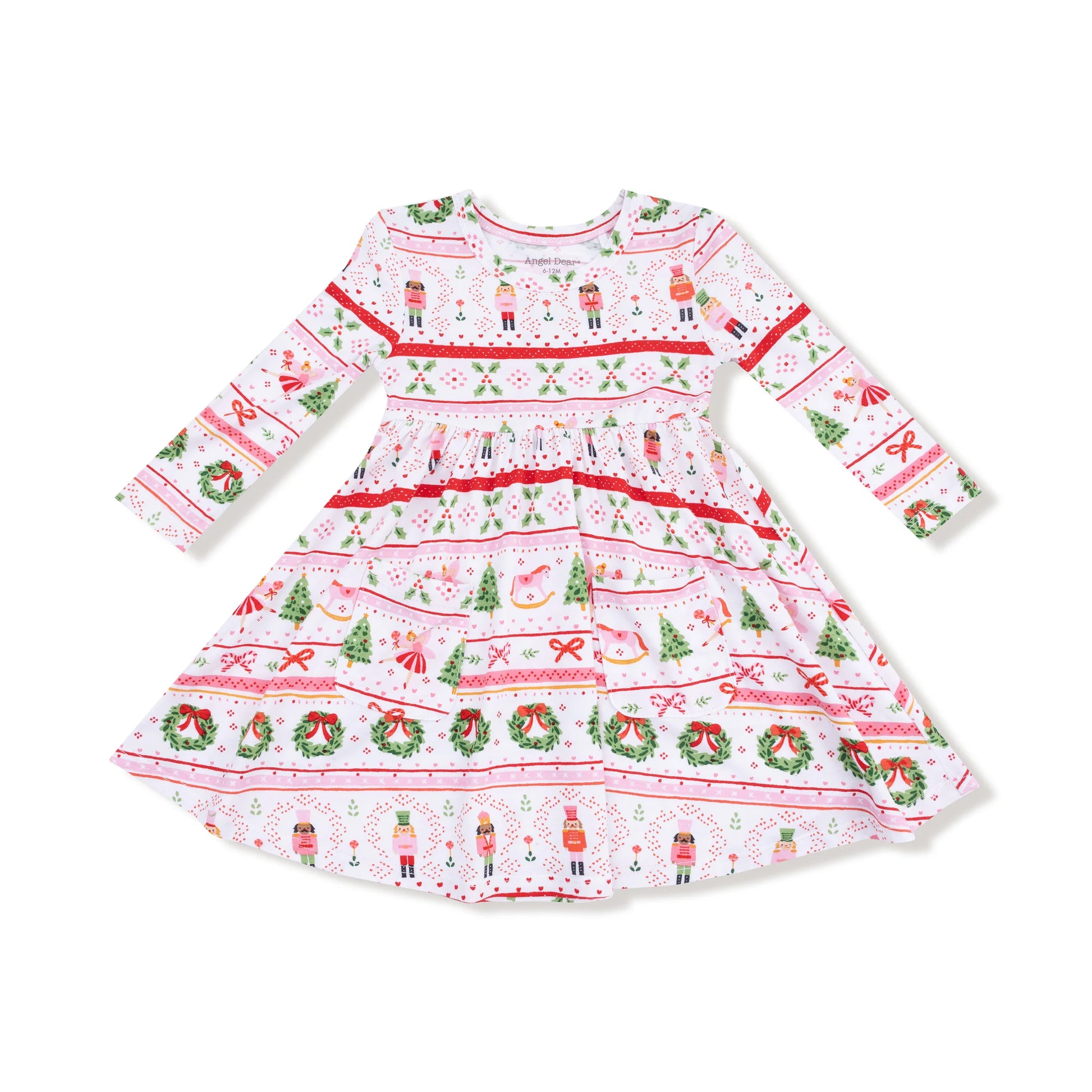Twirly Long Sleeve Dress in Nutcracker Fair Isle - Doodlebug's Children's Boutique