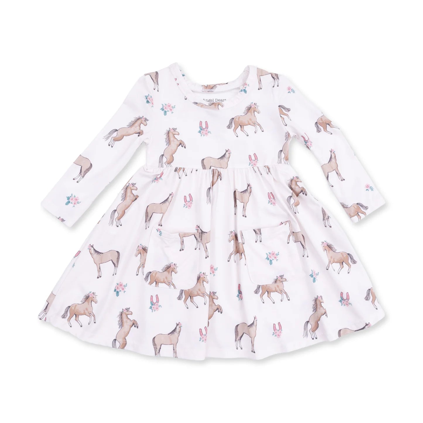 I Love Horses Twirly Long Sleeve Dress - Doodlebug's Children's Boutique