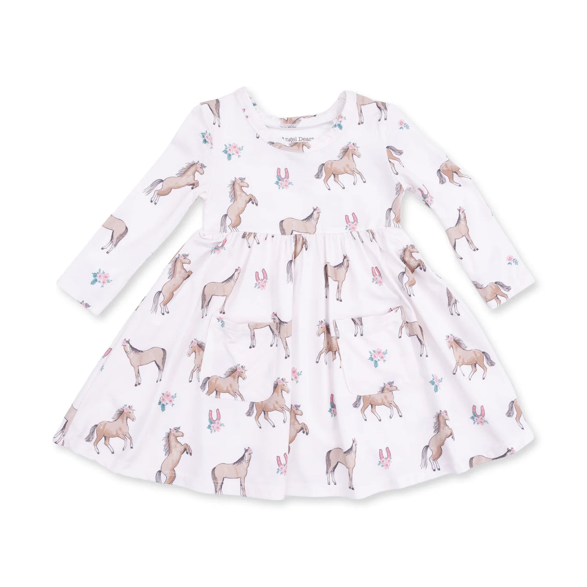 I Love Horses Twirly Long Sleeve Dress - Doodlebug's Children's Boutique