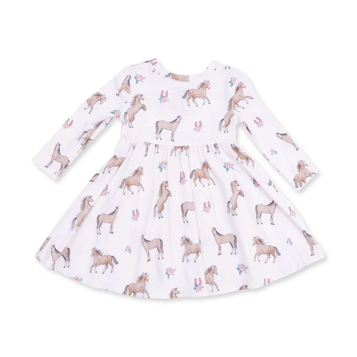 I Love Horses Twirly Long Sleeve Dress - Doodlebug's Children's Boutique
