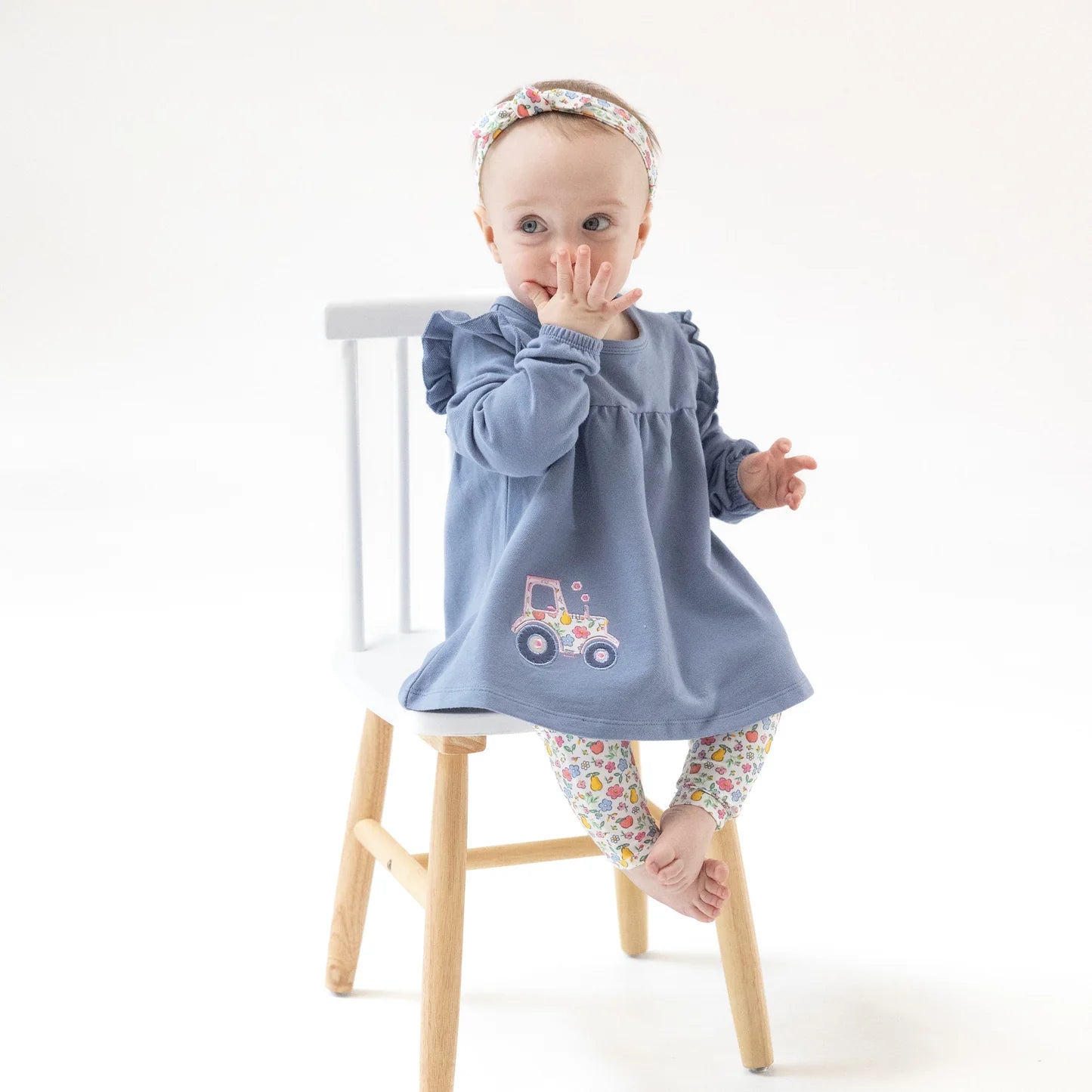 Fall Fruit Floral Tractor Ruffle Tunic and Legging Set - Doodlebug's Children's Boutique