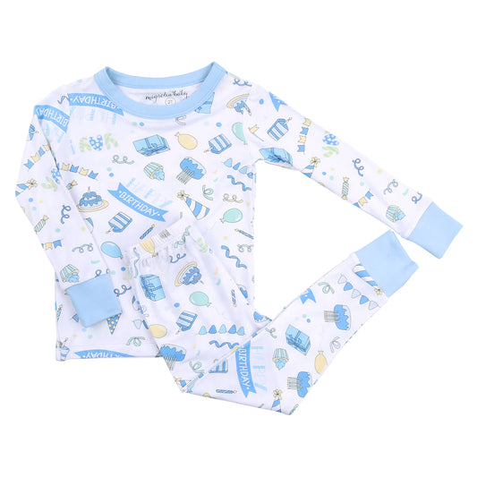 Blue Birthday Pajamas  - Doodlebug's Children's Boutique
