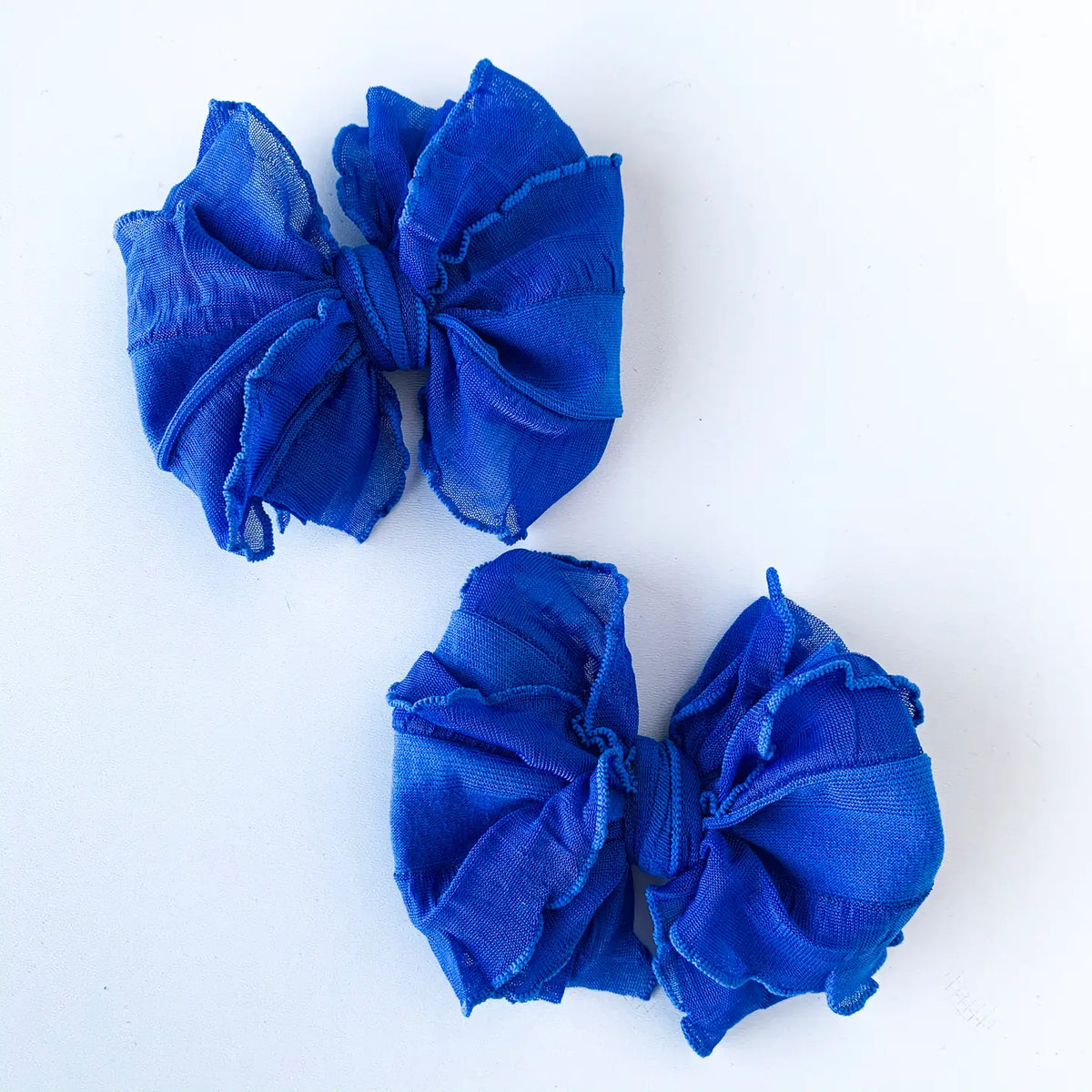 Royal Blue Ruffle Clip Set of Two - Doodlebug's Children's Boutique