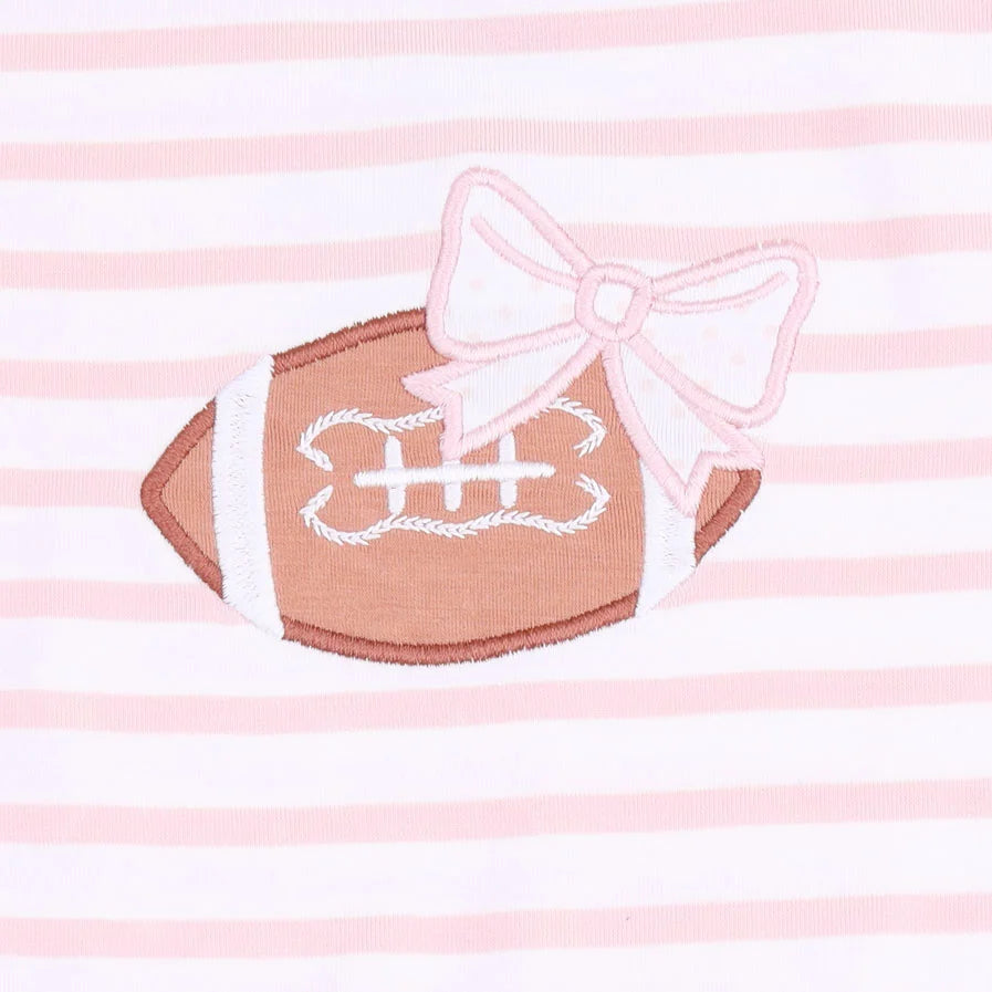 Football Dot & Stripe Long Sleeve Peplum & Ruffle Bells