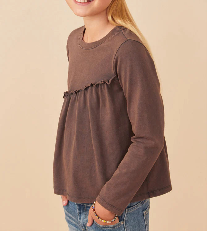 Asymmetrical Hem Washed Top  - Doodlebug's Children's Boutique