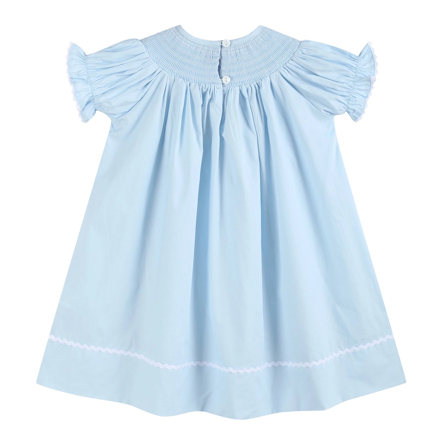 Light Blue Crosses Smocked Bishop Dress - Doodlebug's Children's Boutique